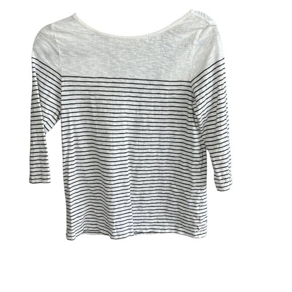 White Label The White Company Breton Striped Open Keyhole Back Top Size 2 - Picture 2 of 9